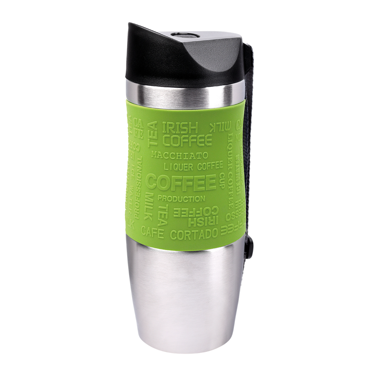 PRESIT Coffee2Go Becher Vakuum mit hellgrüner Manschette