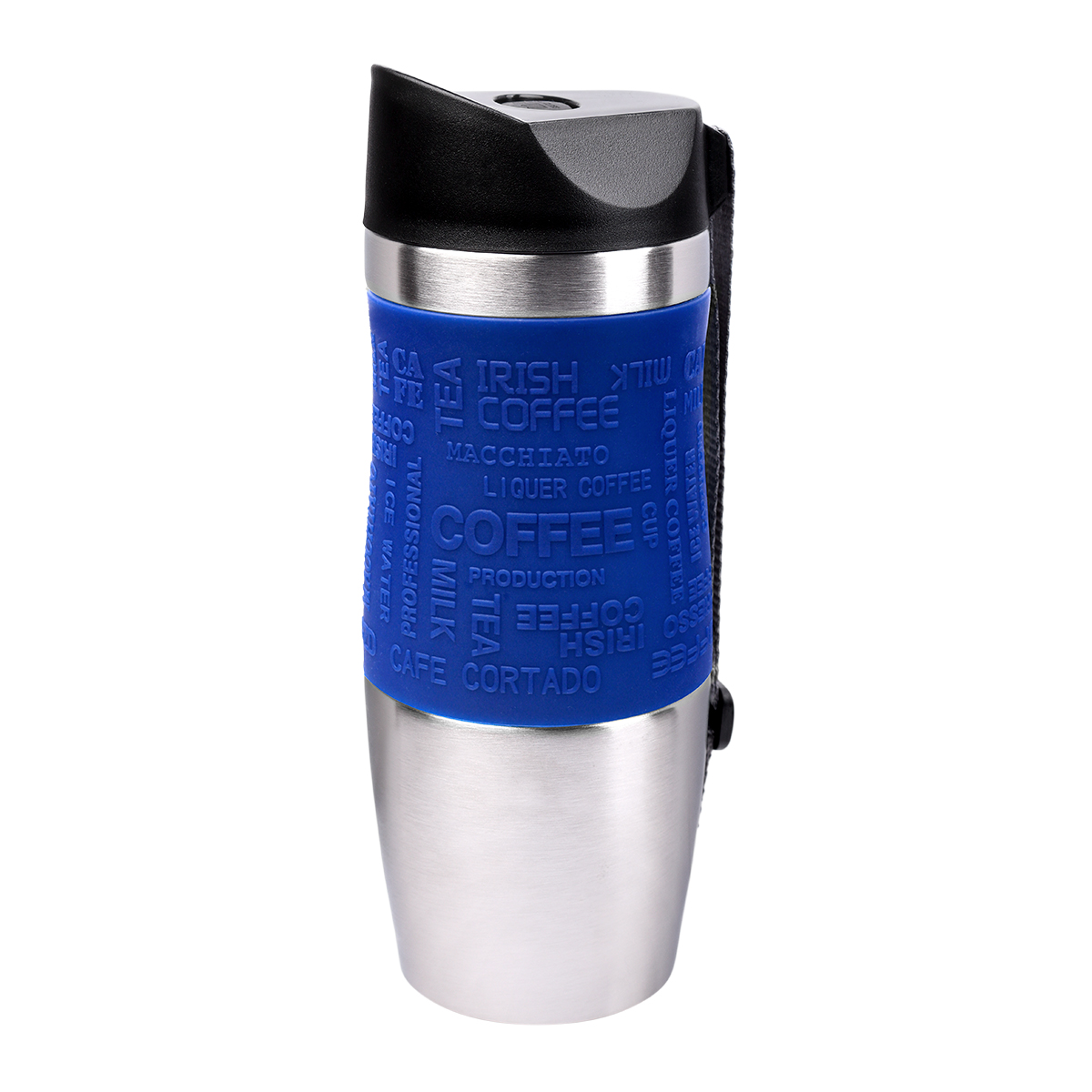 PRESIT Coffee2Go Becher Vakuum mit dunkelblauer Manschette