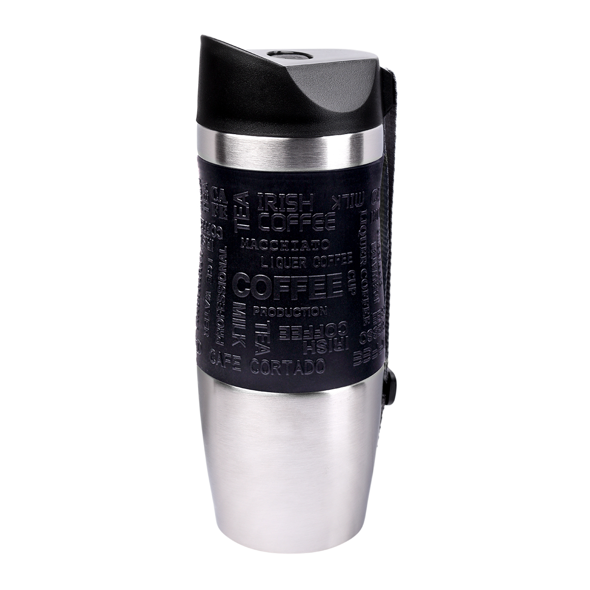 PRESIT Coffee2Go Becher Vakuum mit schwarzer Manschette