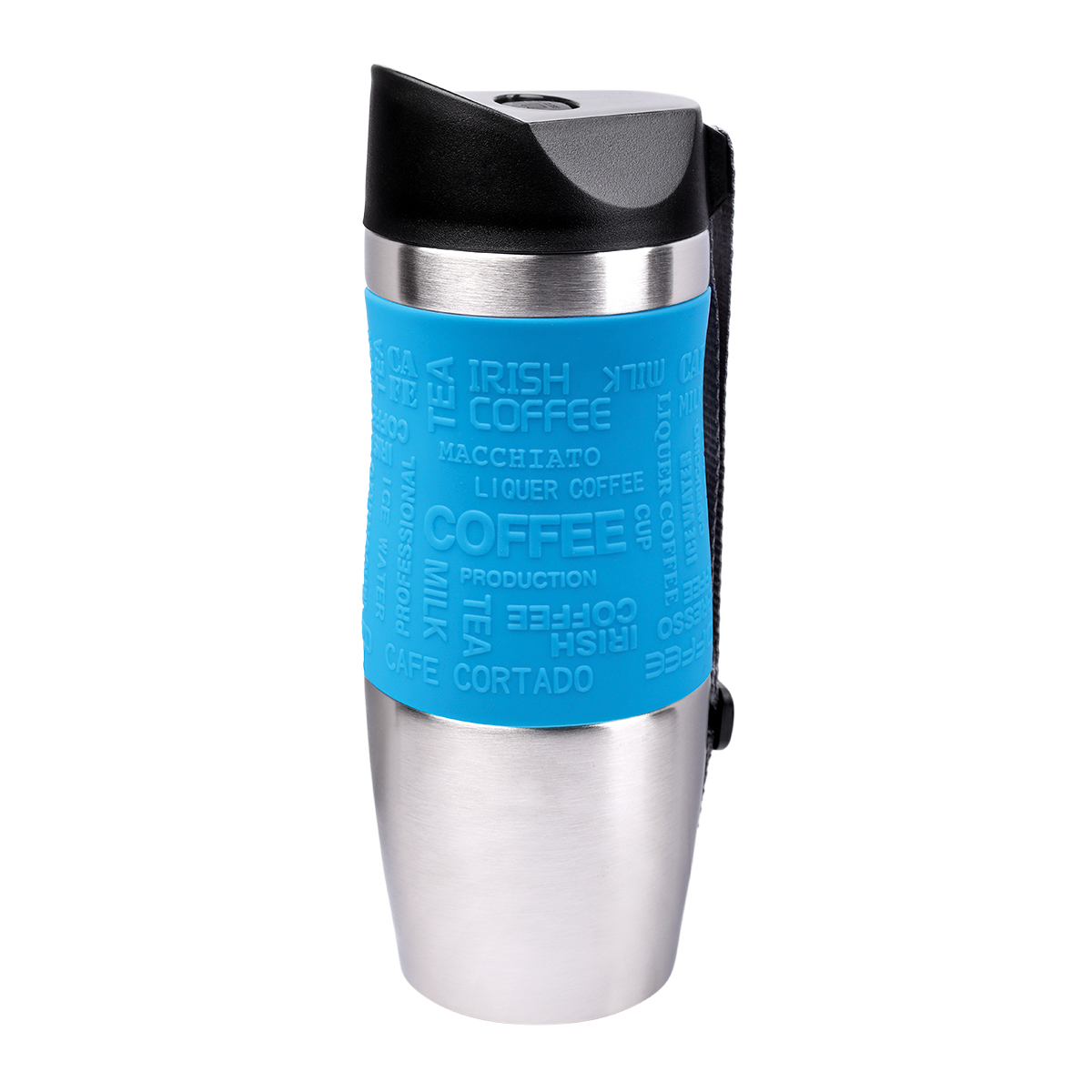 PRESIT Coffee2Go Becher Vakuum mit hellblauer Manschette